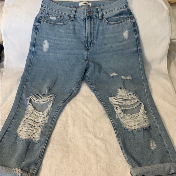 NWOT Just Black Denim Ripped High Waist GF Jeans - Picture 3 of 4